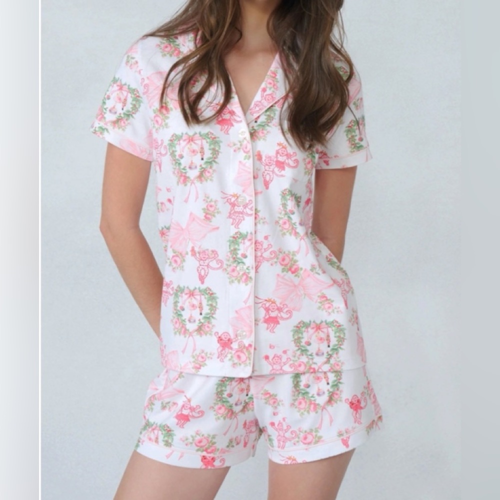 LoveShackFancy x Roller Rabbit Merry Monkey Beaux Polo Pajamas
